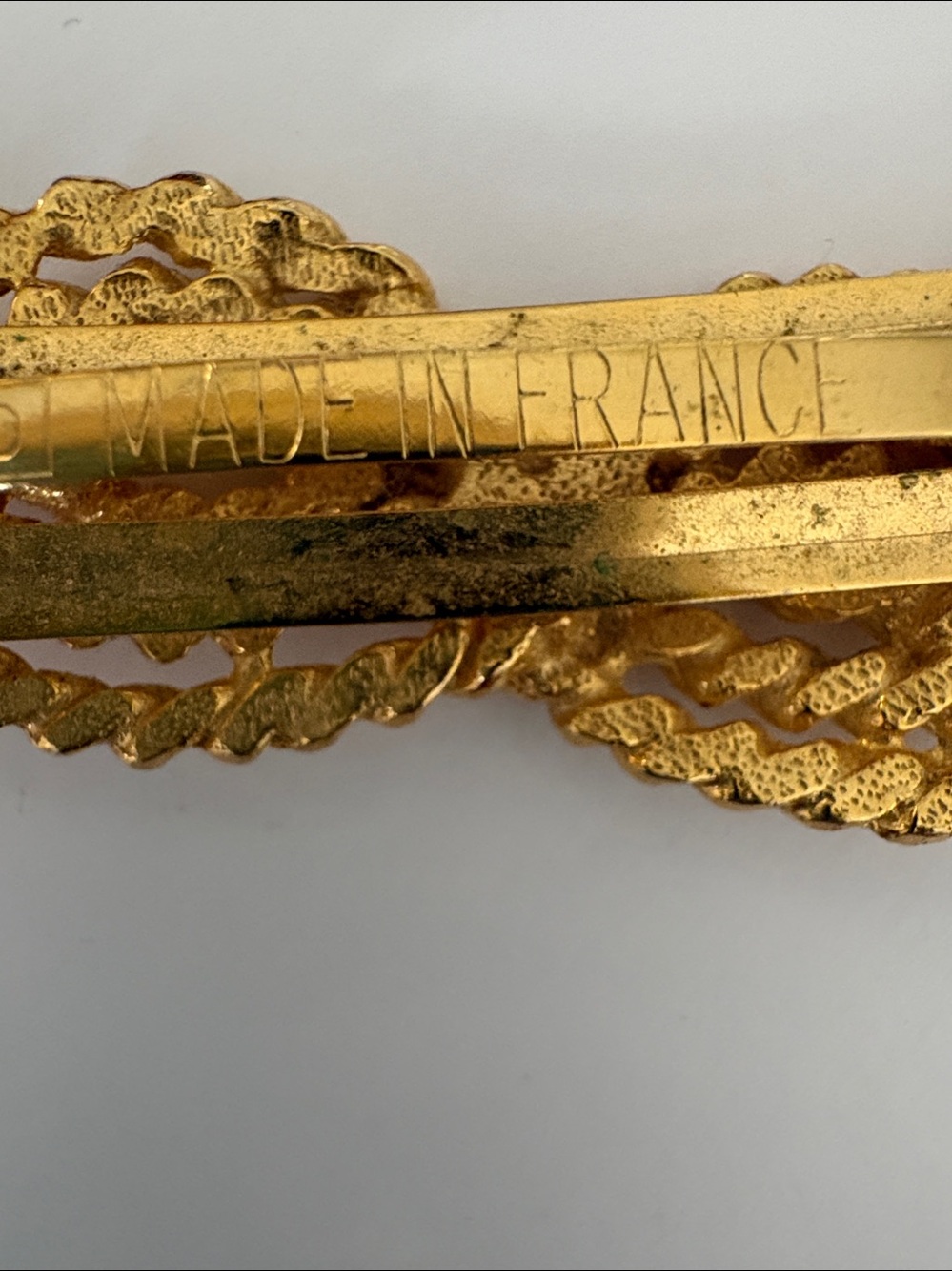 Vintage French Gold Rope Knot Barrette Hair Clip - Classic Women's Accessory - Picture 4 of 7